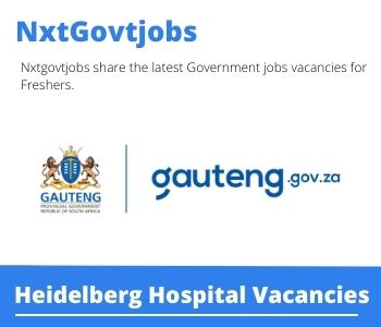 Heidelberg Hospital Cleaner Jobs 2022 Apply Now @gpg.gov.za