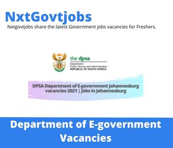 Department of E-government Network Administrator Jobs 2022 Apply Online at @E-government.gov.za