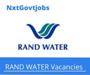 Rand Water SNR District Attendant Vacancies in Johannesburg 2023