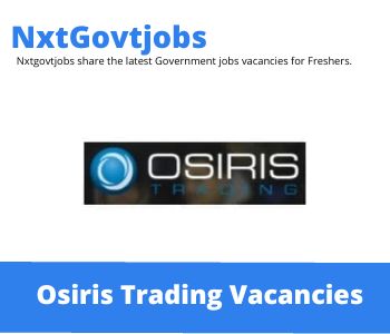Osiris Trading Conversions Marketer Vacancies in Johannesburg 2022 Apply Now