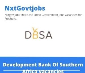 DBSA Development Facilitator Vacancies in Midrand 2022