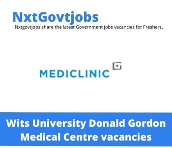 Wits University Donald Gordon Medical Centre Deputy Nursing Manager Vacancies in Johannesburg 2023