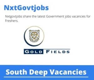 South Deep Trackless Engineering Supervisor Vacancies in Vereeniging – Deadline 24 Sep 2023