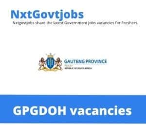 Assistant Director Non-communicable vacancies within the Gauteng Department of Health – Deadline 29 May 2023