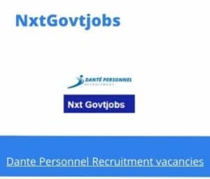 Dante Personnel Recruitment Governance Specialist Vacancies in Johannesburg – Deadline 25 June 2023