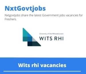 Wits rhi Professional NIMART Nurse Vacancies in Johannesburg – Deadline 12 June 2023