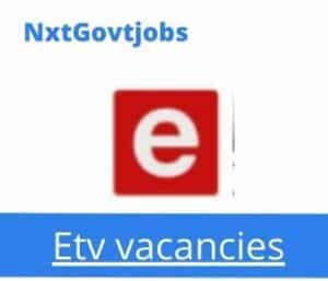 Etv Account Executive Vacancies in Johannesburg – Deadline 26 Jan 2024 Fresh Released