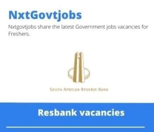 Resbank Senior Macro Prudential Specialist Vacancies in Pretoria – Deadline 10 May 2023