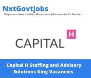 Capital H Staffing and Advisory Solutions Supply Chain Analyst Vacancies in Kempton Park- Deadline 15 Sep 2023