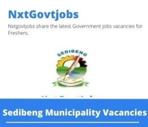 Sedibeng Municipality Municipal Health Services Manager Vacancies in Tshwane – Deadline 17 May 2023