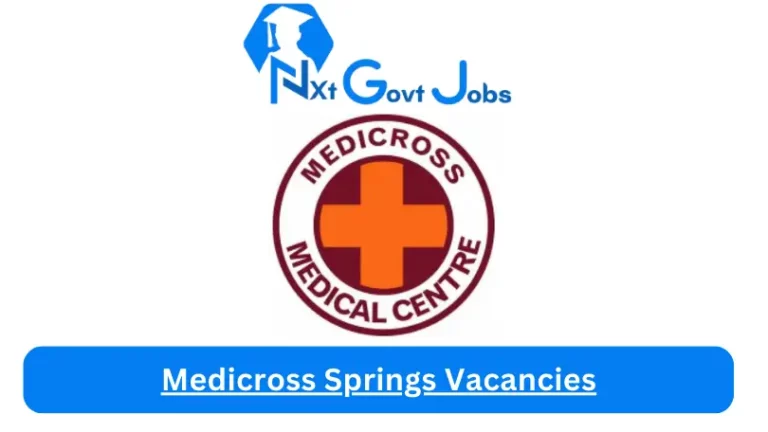 1x New Medicross Springs Vacancies 2024 @Medicross.co.za Career Portal